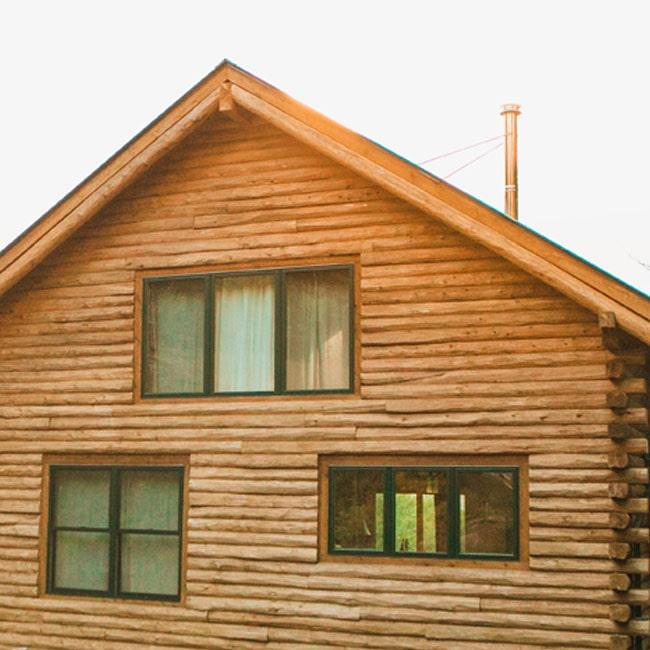 a custom log home in Vermont