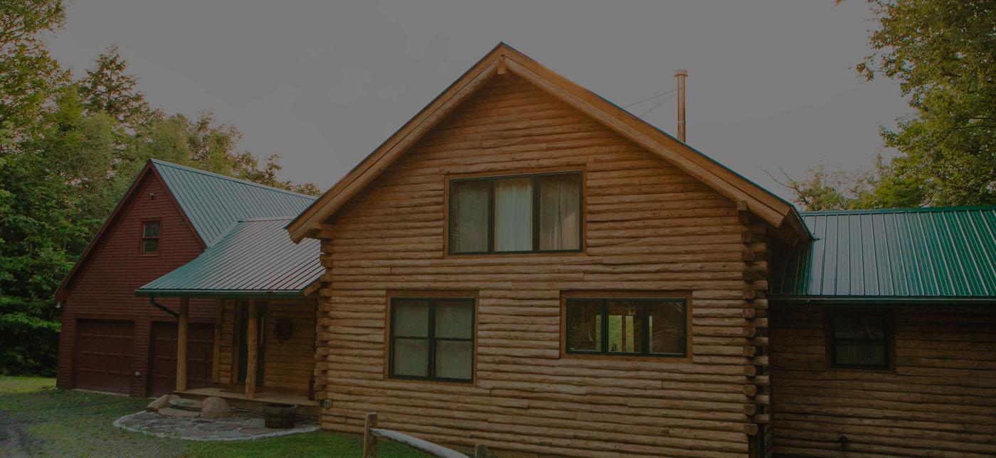 a custom log home in Vermont
