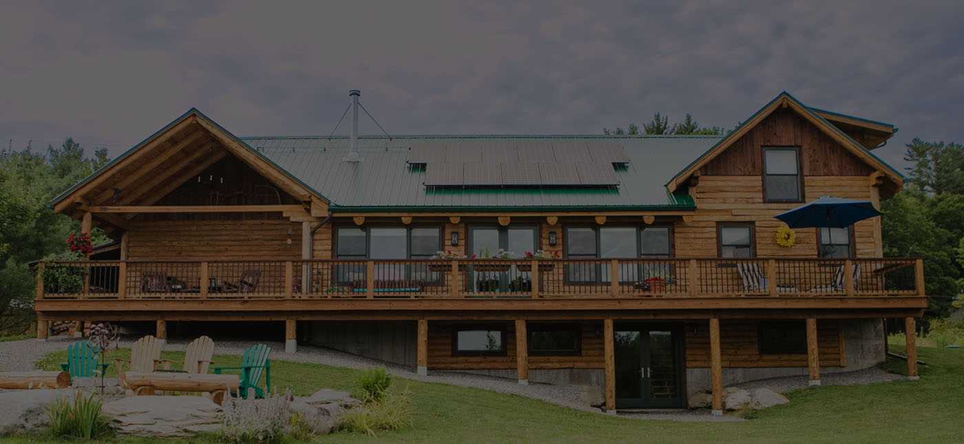 a custom log home in Vermont