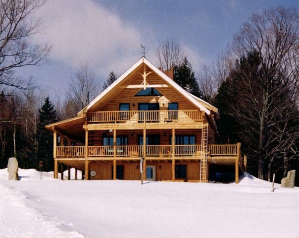A custom log home in Vermont